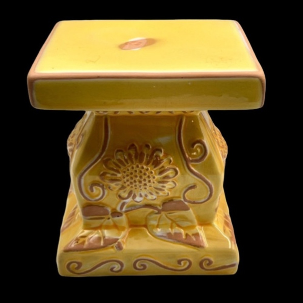 Southern Living at Home Tuscan Glazed Sunflower Pillar Candle Stand Pedestal